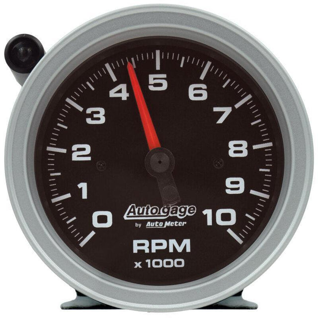 AutoMeter Tachometer Gauge 10K RPM 3 3/4in Pedestal w/Ext. Shift-Light - Black Dial/Black Case AutoMeter Performance Monitors  AXOPROS