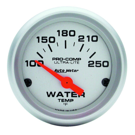 Autometer Ultra-Lite 52mm 100-250 Deg F Short Sweep ElectricWater Temp Gauge AutoMeter Gauges  AXOPROS