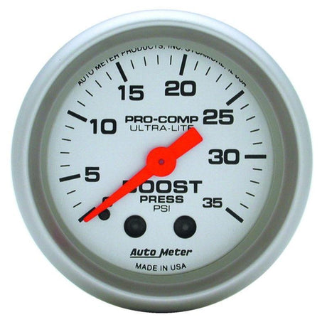 Autometer Ultra-Lite 52mm 35 PSI Mechanical  Boost Gauge AutoMeter Gauges  AXOPROS