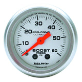 Autometer Ultra-Lite 52mm 60 PSI Mechanical  Boost Gauge AutoMeter Gauges  AXOPROS