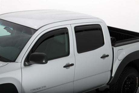 AVS 05-15 Toyota Tacoma Double Cab Ventvisor In-Channel Front & Rear Window Deflectors 4pc - Smoke AVS Wind Deflectors  AXOPROS