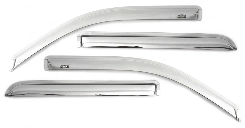 AVS 07-18 Toyota Tundra Crewmax Ventvisor Outside Mount Front & Rear Window Deflectors 4pc - Chrome AVS Wind Deflectors  AXOPROS