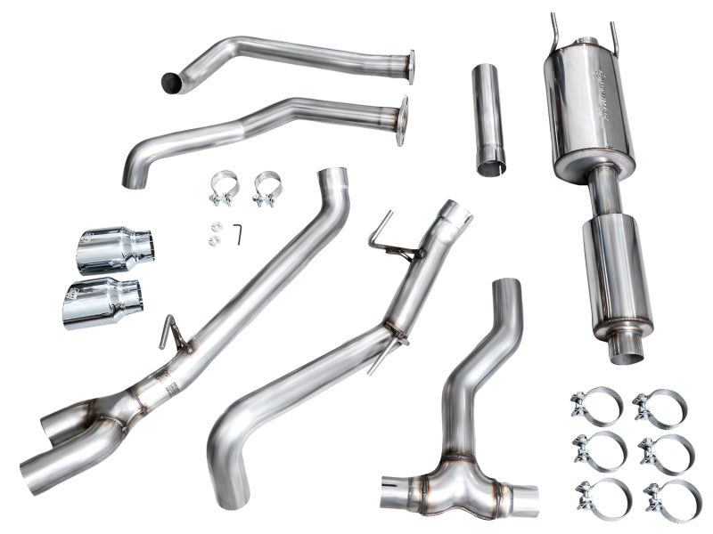 AWE 0FG Exhaust for 3rd Gen Toyota Tundra - Dual Chrome Silver Tips AWE Tuning Catback  AXOPROS