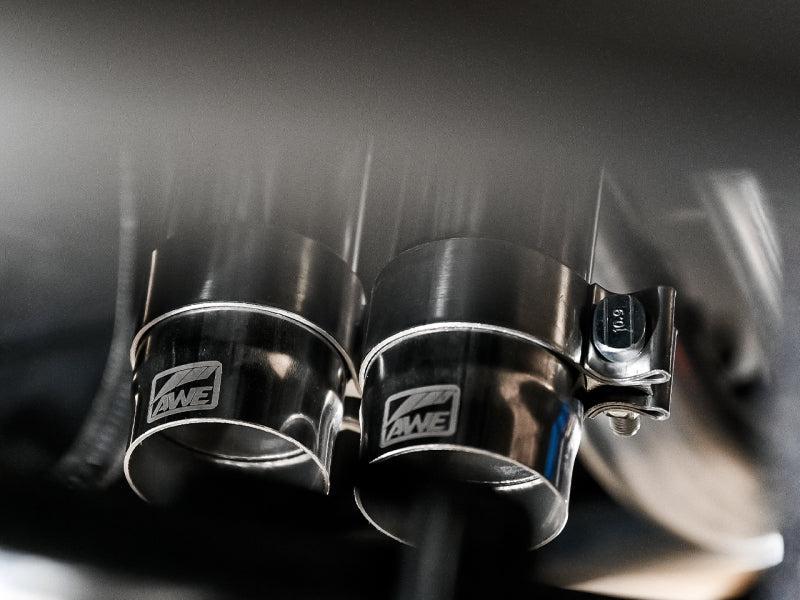 AWE 16-22 Toyota Tacoma 0FG Catback Exhaust w/ BashGuard - Dual Diamond Black Tips AWE Tuning Catback  AXOPROS