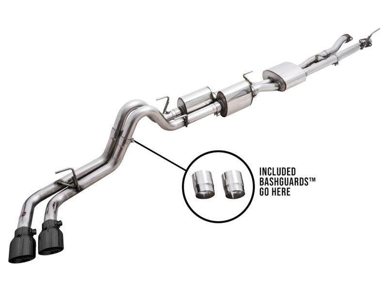 AWE 16-22 Toyota Tacoma 0FG Catback Exhaust w/ BashGuard - Dual Diamond Black Tips AWE Tuning Catback  AXOPROS