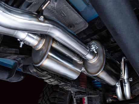 AWE 16-22 Toyota Tacoma 0FG Catback Exhaust w/ BashGuard - Dual Diamond Black Tips AWE Tuning Catback  AXOPROS