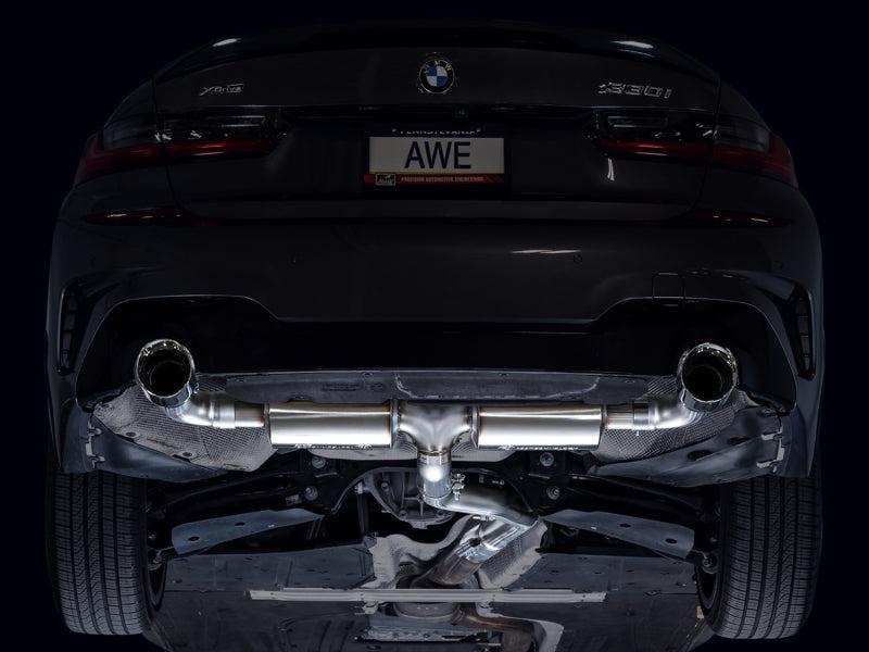 AWE 19-23 BMW 330i / 21-23 BMW 430i Base G2X Touring Axle Back Exhaust - Chrome Silver AWE Tuning Axle Back  AXOPROS