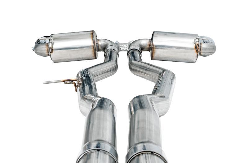 AWE 2020 Toyota Supra A90 Non-Resonated Touring Edition Exhaust - 5in Chrome Silver Tips AWE Tuning Catback  AXOPROS