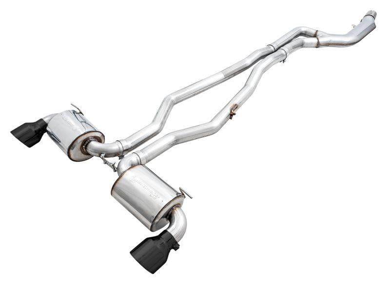 AWE 2020 Toyota Supra A90 Non-Resonated Touring Edition Exhaust - 5in Diamond Black Tips AWE Tuning Catback  AXOPROS