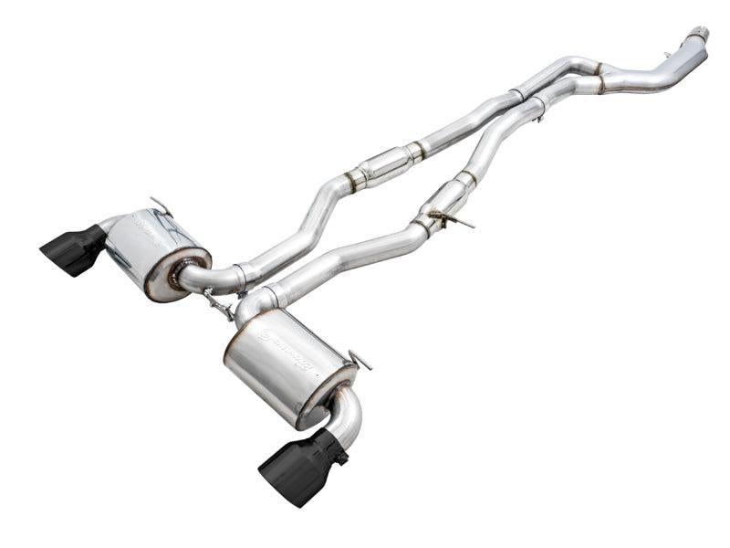 AWE 2020 Toyota Supra A90 Resonated Touring Edition Exhaust - 5in Diamond Black Tips AWE Tuning Catback  AXOPROS