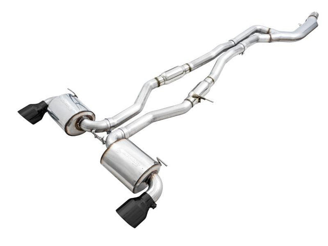 AWE 2020 Toyota Supra A90 Resonated Touring Edition Exhaust - 5in Diamond Black Tips AWE Tuning Catback  AXOPROS