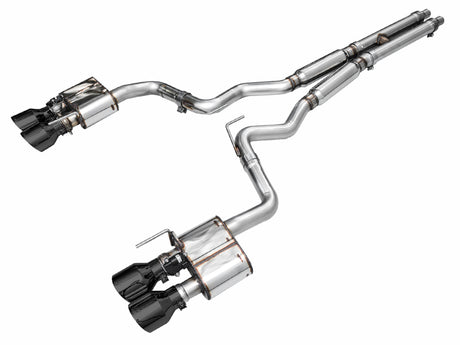 AWE 2024 Ford Mustang Dark Horse S650 RWD SwitchPath Catback Exhaust w/ Quad Diamond Black Tips AWE Tuning Catback  AXOPROS