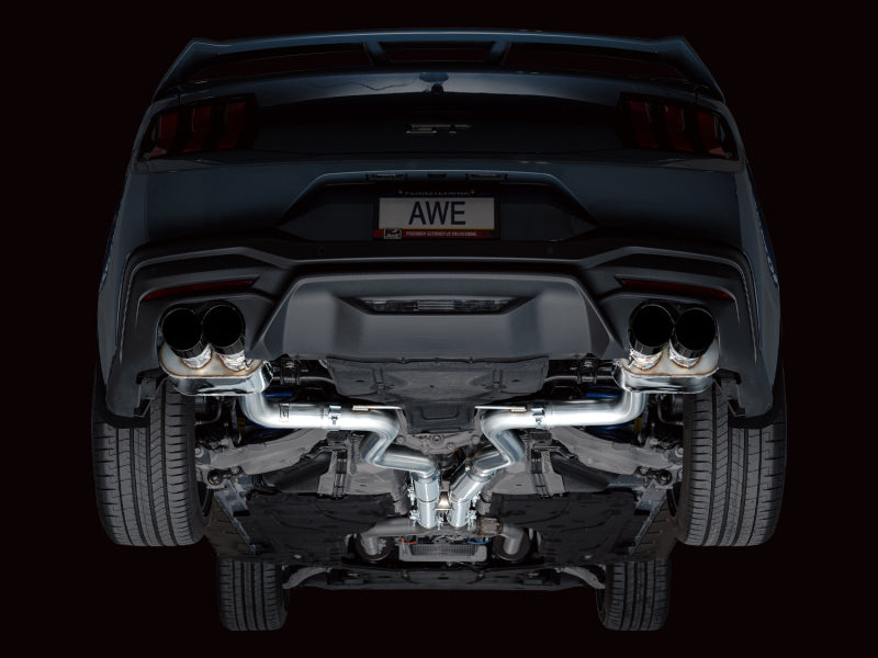 AWE 2024 Ford Mustang GT Fastback S650 RWD SwitchPath Catback Exhaust w/ Quad Diamond Black Tips AWE Tuning Catback  AXOPROS
