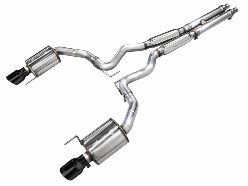 AWE 2024 Ford Mustang GT Fastback S650 RWD Touring Catback Exhaust w/ Dual Diamond Black Tips AWE Tuning Catback  AXOPROS