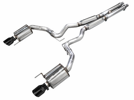 AWE 2024 Ford Mustang GT Fastback S650 RWD Touring Catback Exhaust w/ Dual Diamond Black Tips AWE Tuning Catback  AXOPROS