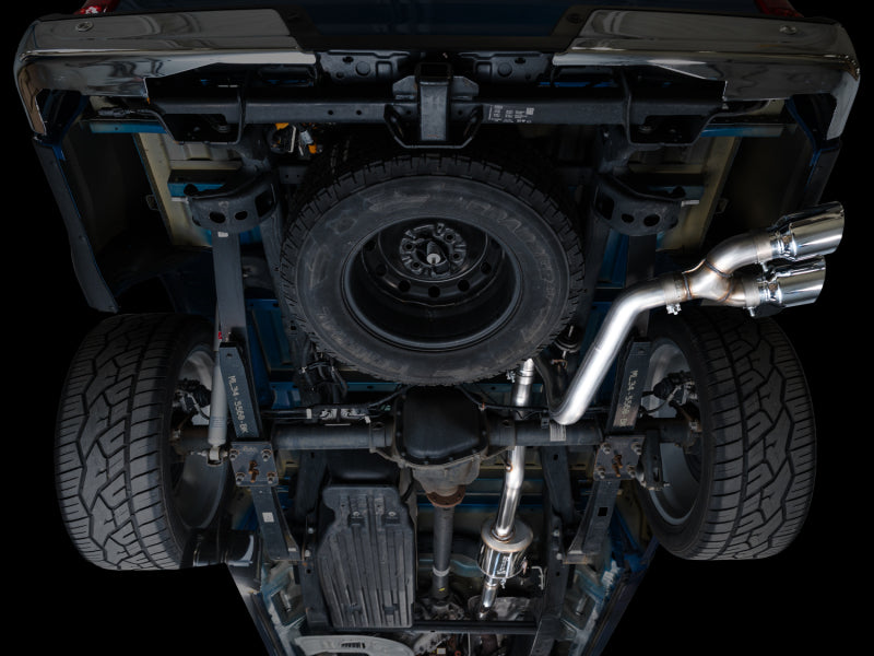 AWE 21-25 Ford F150 (14th Gen Reg Cab) Cat-Back Exhaust - 4.5in Dual Side Exit Chrome Tips AWE Tuning Catback  AXOPROS
