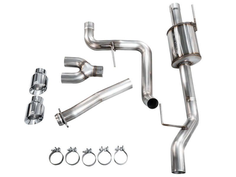 AWE 21-25 Ford F150 (14th Gen Reg Cab) Cat-Back Exhaust - 4.5in Dual Side Exit Chrome Tips AWE Tuning Catback  AXOPROS
