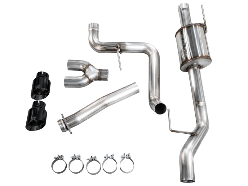 AWE 21-25 Ford F150 (14th Gen Reg Cab) Cat-Back Exhaust - 4.5in Dual Side Exit Diamond Black Tips AWE Tuning Catback  AXOPROS