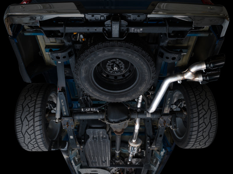 AWE 21-25 Ford F150 (14th Gen Reg Cab) Cat-Back Exhaust - 4.5in Dual Side Exit Diamond Black Tips AWE Tuning Catback  AXOPROS