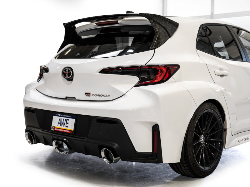 AWE 23-24 Toyota GR Corolla Touring Edition Catback Exhaust - Chrome Silver Tips AWE Tuning Catback  AXOPROS