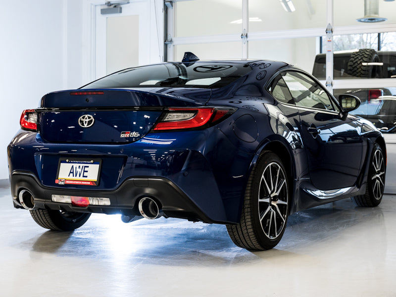 AWE Subaru BRZ/ Toyota GR86/ Toyota 86 Track Edition Cat-Back Exhaust- Chrome Silver Tips AWE Tuning Catback  AXOPROS
