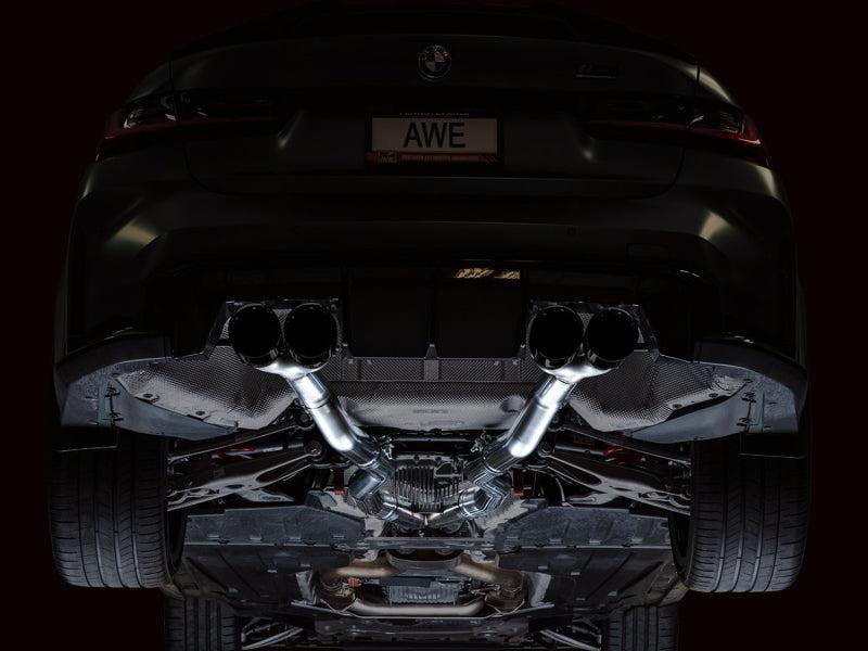 AWE Track Edition Catback Exhaust for BMW G8X M3/M4 - Diamond Black Tips AWE Tuning Catback  AXOPROS