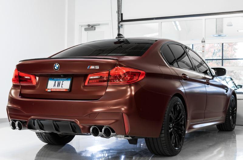 AWE Tuning 18-19 BMW F90 M5 SwitchPatch Cat-Back Exhaust- Black Diamond Tips AWE Tuning Catback  AXOPROS