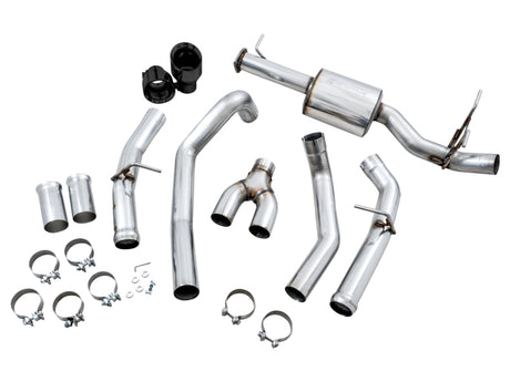 AWE Tuning 19-21 RAM 1500 5.7L (w/Cutouts) 0FG Dual Rear Exit Cat-Back Exhaust - Diamond Black Tips AWE Tuning Catback  AXOPROS