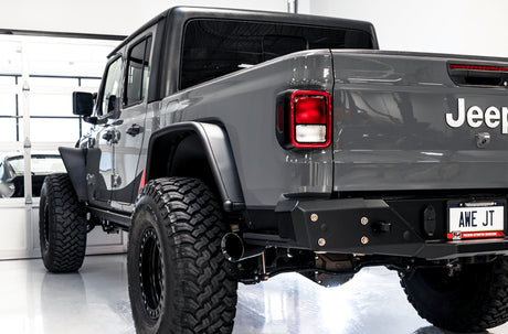 AWE Tuning 20-21 Jeep Gladiator JT 3.6L Tread Edition Cat-Back Single Side Exhaust - Diamond Blk Ti AWE Tuning Catback  AXOPROS