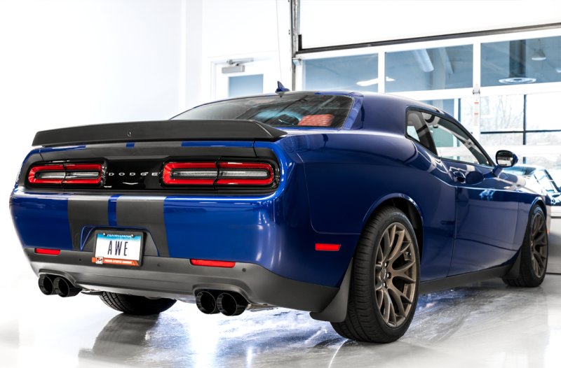 AWE Tuning 2015+ Dodge Challenger 6.4L/6.2L SC Track Edition Exhaust - Quad Diamond Black Tips AWE Tuning Catback  AXOPROS