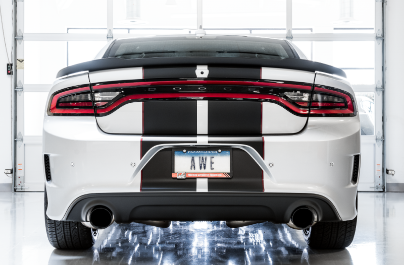 AWE Tuning 2015+ Dodge Charger 6.4L/6.2L Non-Resonated Touring Edition Exhaust - Diamond Blk Tips AWE Tuning Catback  AXOPROS