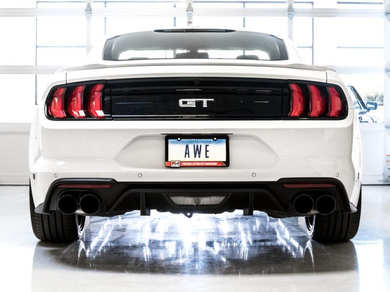 AWE Tuning 2018+ Ford Mustang GT (S550) Cat-back Exhaust - Touring Edition (Quad Diamond Black Tips) AWE Tuning Catback  AXOPROS
