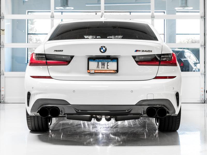 AWE Tuning 2019+ BMW M340i (G20) Resonated Touring Edition Exhaust - Quad Diamond Black Tips AWE Tuning Catback  AXOPROS