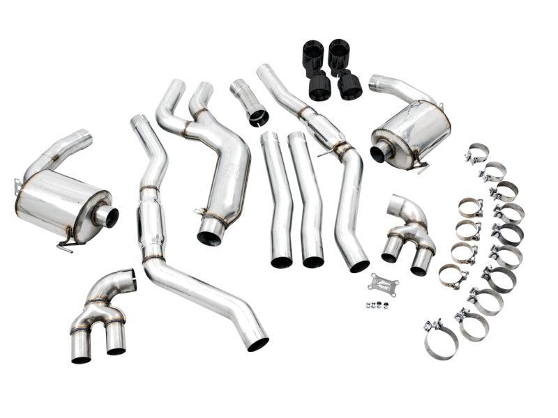 AWE Tuning 2019+ BMW M340i (G20) Resonated Touring Edition Exhaust - Quad Diamond Black Tips AWE Tuning Catback  AXOPROS