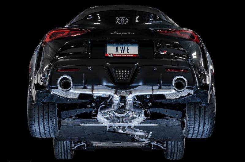 AWE Tuning 2020 Toyota Supra A90 Track Edition Exhaust - 5in Chrome Silver Tips AWE Tuning Catback  AXOPROS