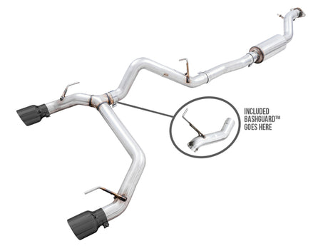 AWE Tuning 2021+ Ford Bronco 0FG Dual Rear Exit Exhaust w/Diamond Black Tips & Bash Guard AWE Tuning Catback  AXOPROS