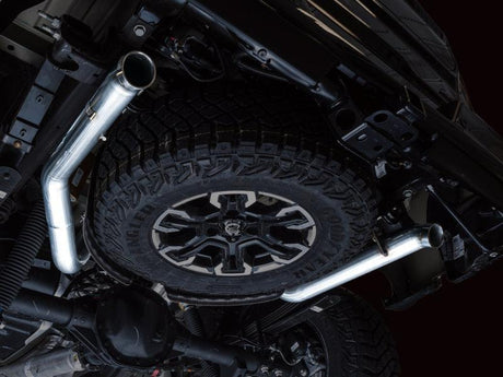AWE Tuning 22-23 GMC Sierra 1500 AT4X 6.2L 0FG Catback Split Dual (Flat Bumper) - Bashguard(No Tips) AWE Tuning Catback  AXOPROS