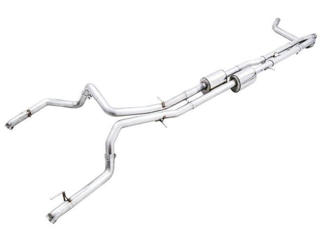 AWE Tuning 22-23 GMC Sierra 1500 AT4X 6.2L 0FG Catback Split Dual (Flat Bumper) - Bashguard(No Tips) AWE Tuning Catback  AXOPROS