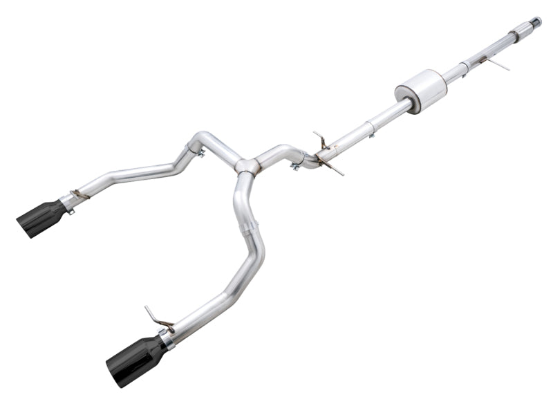 AWE Tuning 4th Gen GM 1500 5.3L 0FG Catback Split Rear Exit (Flat Bumper) - Dual Diamond Tips AWE Tuning Catback  AXOPROS