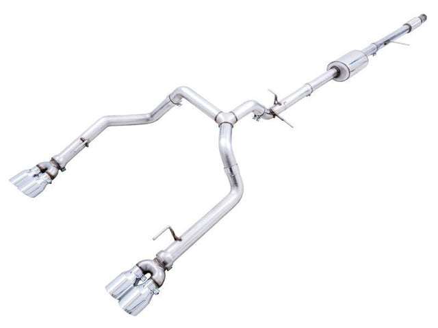 AWE Tuning 4th Gen GM 1500 5.3L 0FG Catback Split Rear Exit (w/ Bumper Cutouts) - Quad Chrome Tips AWE Tuning Catback  AXOPROS