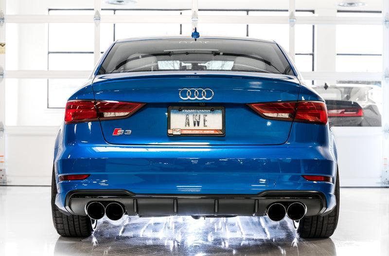AWE Tuning Audi 8V S3 SwitchPath Exhaust w/Diamond Black Tips 102mm AWE Tuning Catback  AXOPROS