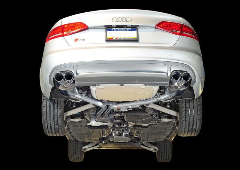 AWE Tuning Audi B8 / B8.5 S4 3.0T Touring Edition Exhaust - Chrome Silver Tips (90mm) AWE Tuning Catback  AXOPROS