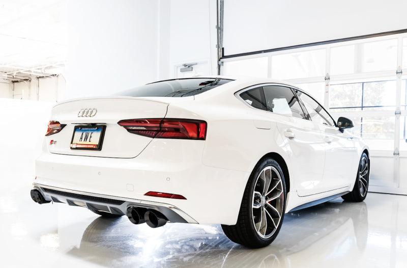 AWE Tuning Audi B9 S4 Touring Edition Exhaust - Non-Resonated (Black 102mm Tips) AWE Tuning Catback  AXOPROS