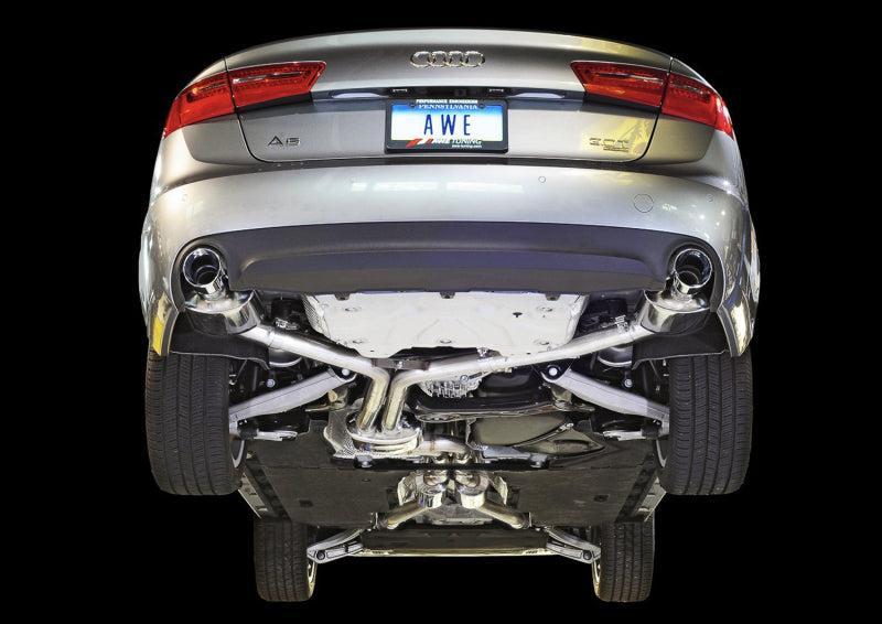 AWE Tuning Audi C7 A6 3.0T Touring Edition Exhaust - Dual Outlet Chrome Silver Tips AWE Tuning Catback  AXOPROS