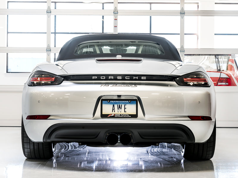 AWE Tuning Porsche 718 Boxster / Cayman Track Edition Exhaust - Diamond Black Tips AWE Tuning Catback  AXOPROS