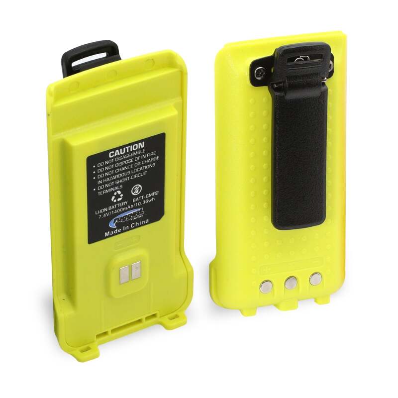 Rugged Radios GMR2 Replacement Battery with 12v Charge Port and Belt Clip Safety Yellow Rugged Radios Batteries  AXOPROS
