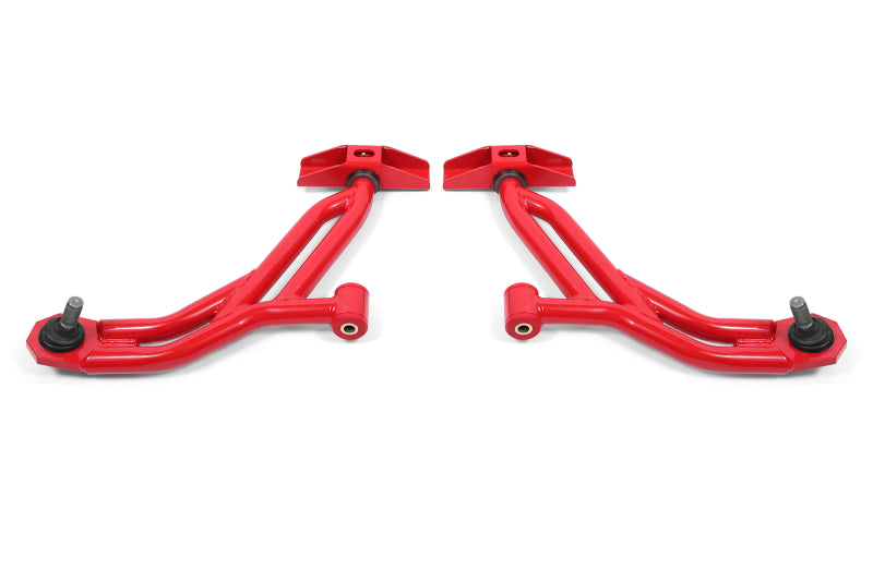BMR 10-14 Ford Mustang / Shelby GT500 Non-Adj. Lower A-Arms (Poly/Delrin) - Red BMR Suspension Control Arms  AXOPROS