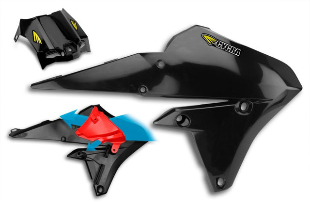 Cycra 15-19 Yamaha WR250F Powerflow Radiator Shrouds - Black Cycra Plastics  AXOPROS