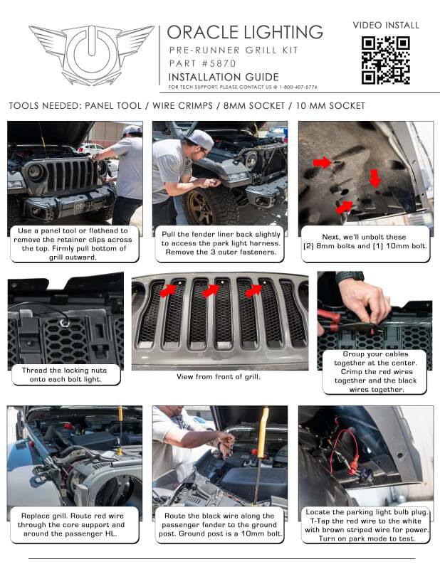 Oracle Pre-Runner Style LED Grille Kit for Jeep Gladiator JT - Amber ORACLE Lighting Light Strip LED  AXOPROS