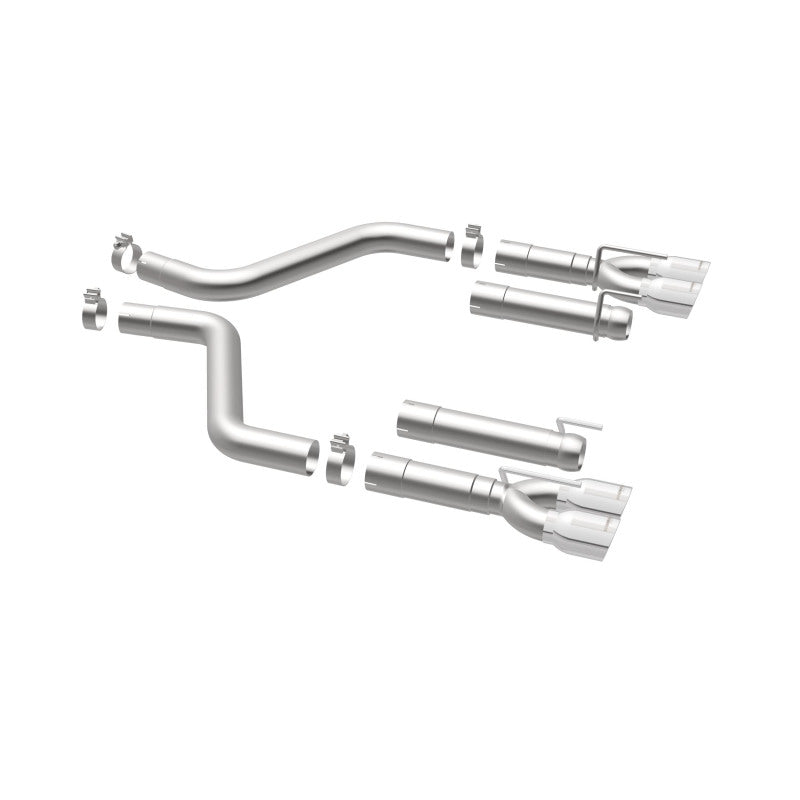 MagnaFlow Axle-Back, SS, 3in, Quad Split Rear 3.5 Tips 2015 Dodge Challenger incl SRT Hellcat Magnaflow Catback  AXOPROS